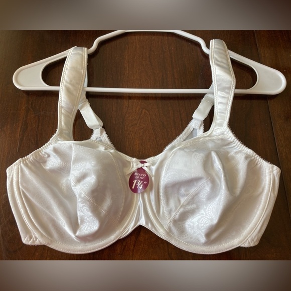 NEW BALI SATIN TRACINGS MINIMIZER WHITE SIZE 40C COMFORT STRAP UNDERWIRE - Picture 3 of 9